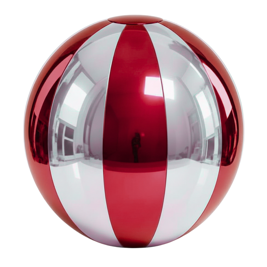 Big Shiny Beach Balls — Red 34/ Silver Chrome 25