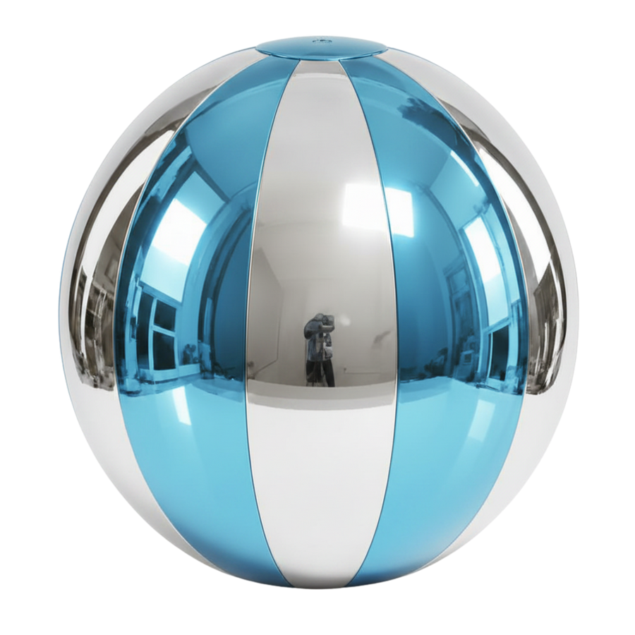 Big Shiny Beach Balls — Teal 46 / Silver Chrome 25