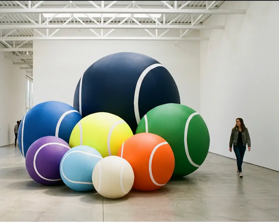 Big Tennis Balls I Multi-Color — Dark Green