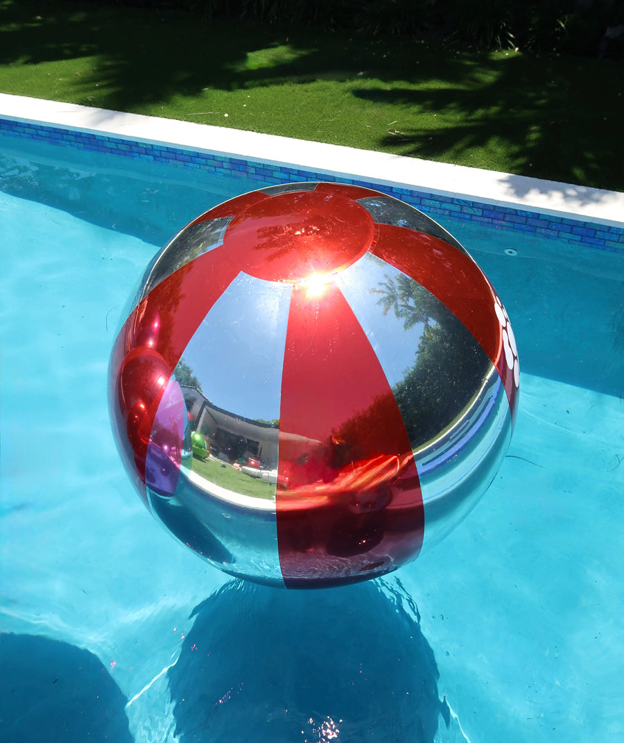 Big Shiny Beach Balls — Red 34/ Silver Chrome 25