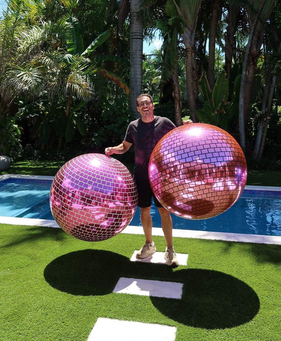 Big Inflatable Disco Balls — Pink