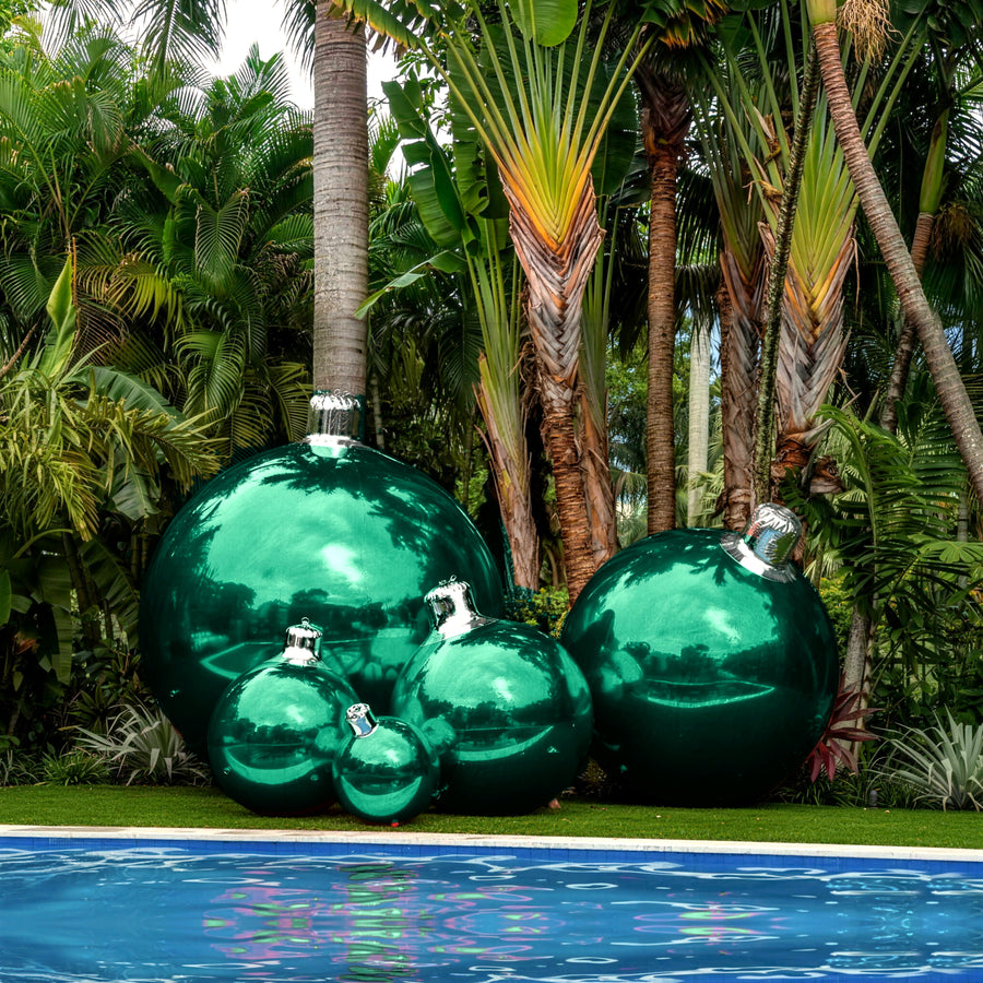 Big Shiny Ornament — Dark Green