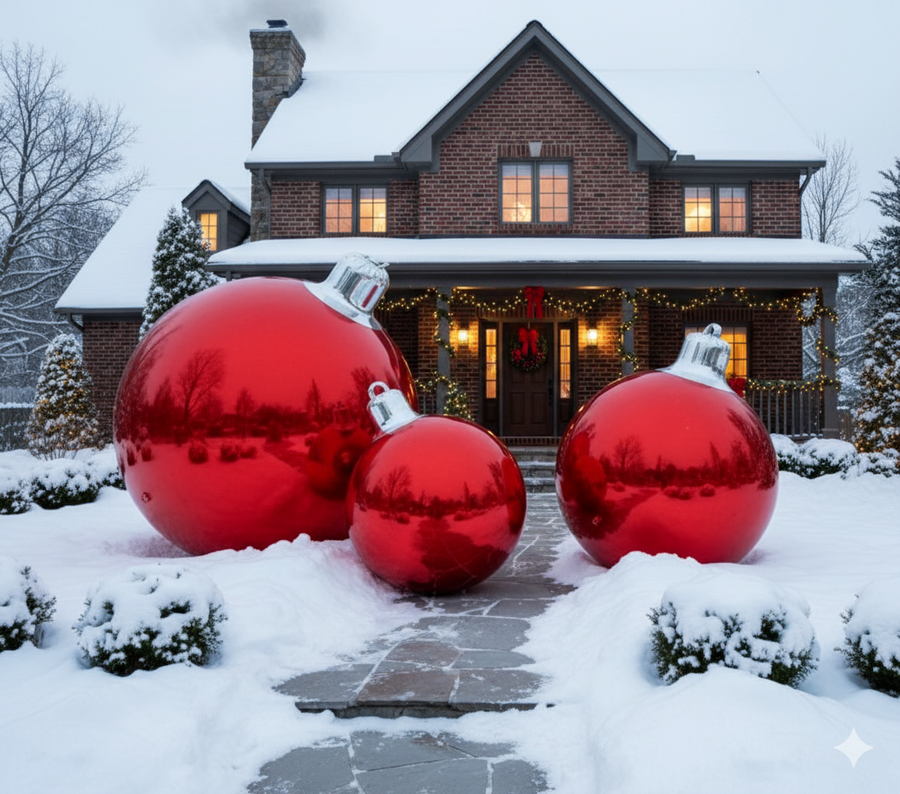 Medium Ornament Assortment — Available in Multiple Colors — Red