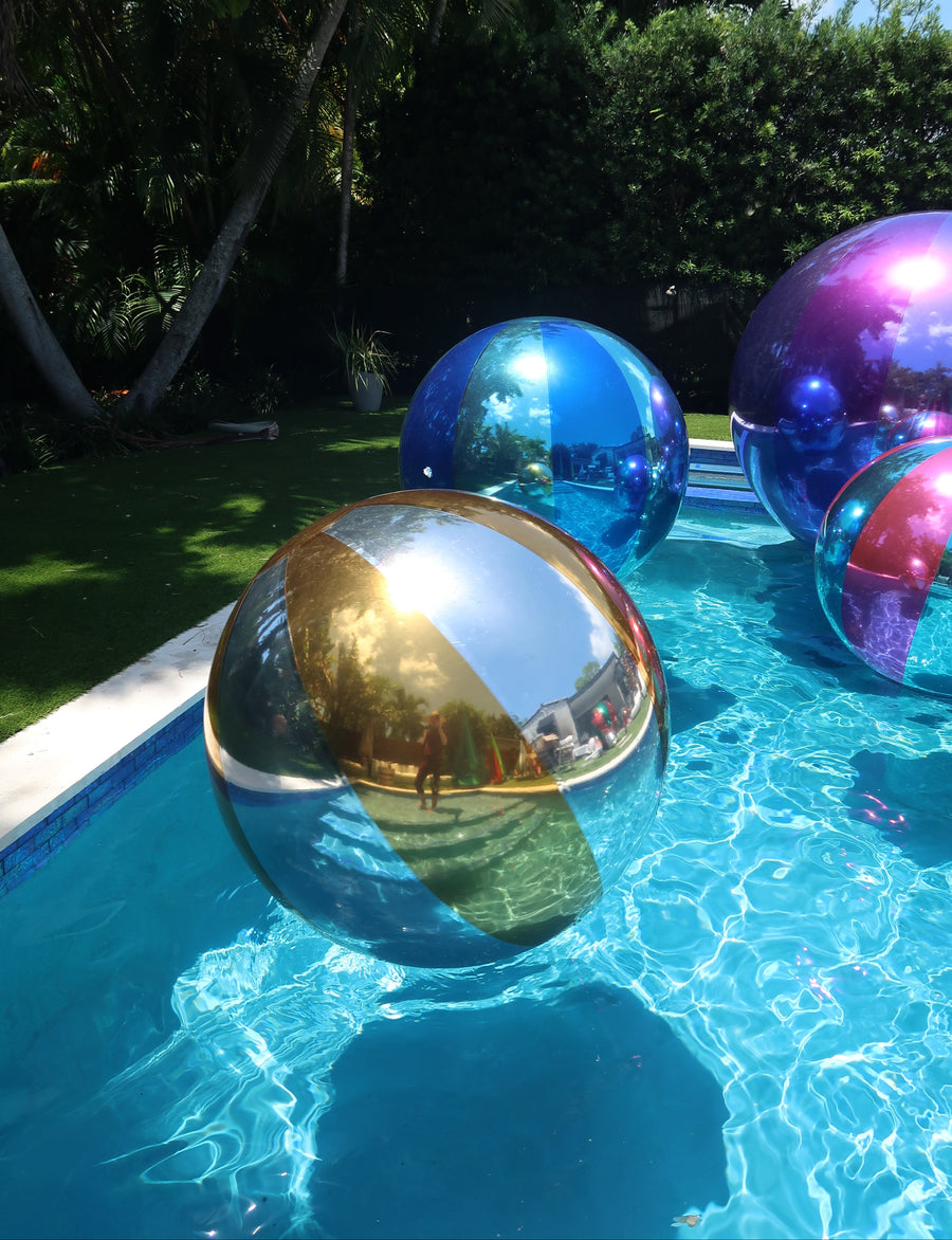Big Shiny Beach Balls — Silver 25 / Gold Chrome 26
