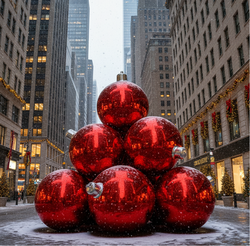 Shiny Ornament Pyramid: Set of 10  –  Multiple Colors & Sizes