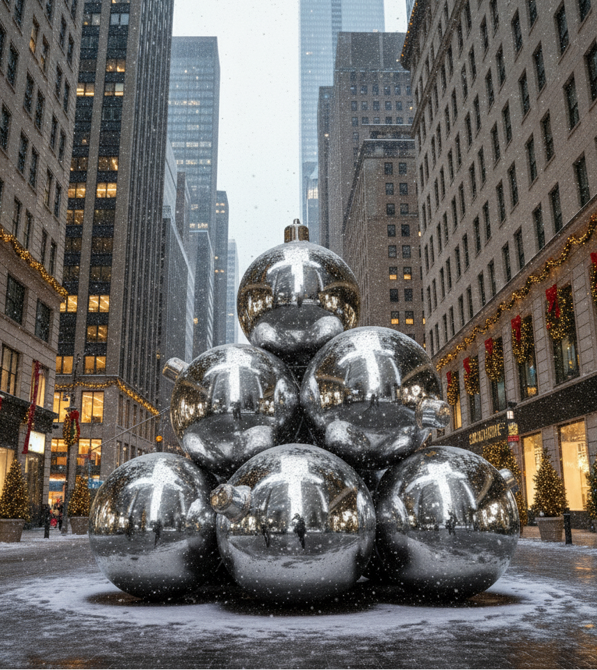 Shiny Ornament Pyramid: Set of 10  –  Multiple Colors & Sizes