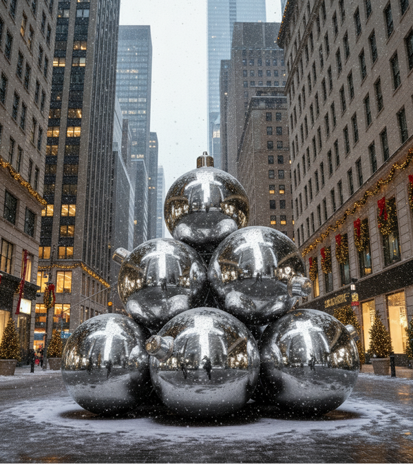 Shiny Ornament Pyramid: Set of 10  –  Multiple Colors & Sizes