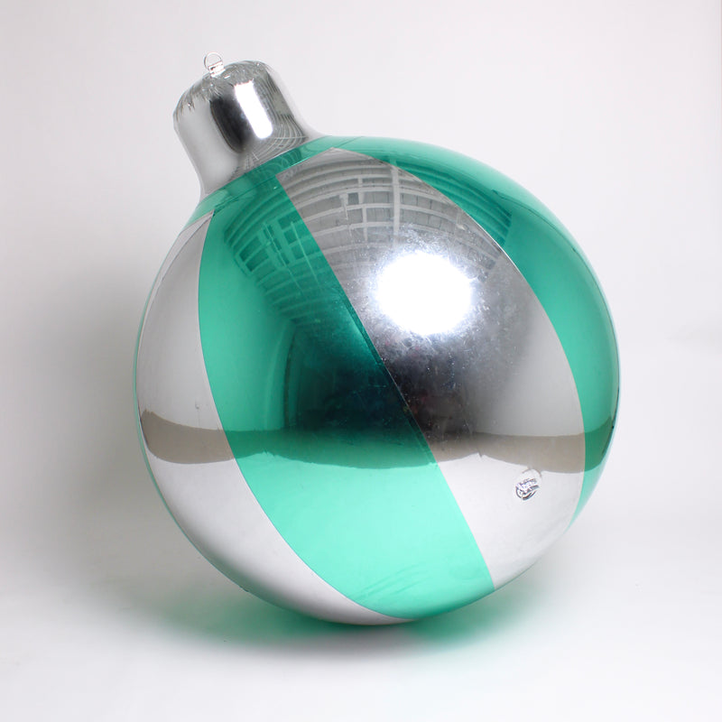 New! Big Striped Ornament - Choose Color & Size — Mint Green / Silver