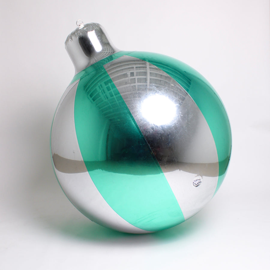 New! Big Striped Ornament - Choose Color & Size — Mint Green / Silver