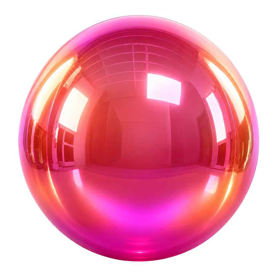 Big Shiny Ball — Pink - Iridescent - 22a