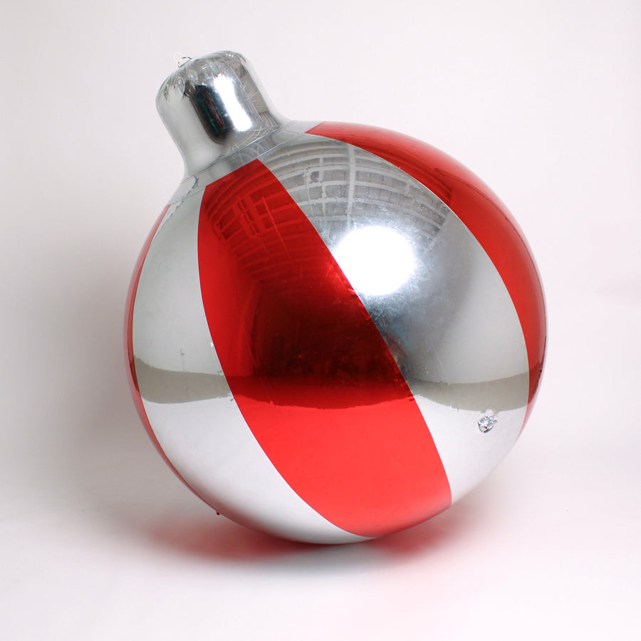 New! Big Striped Ornament - Choose Color & Size — Red / Silver