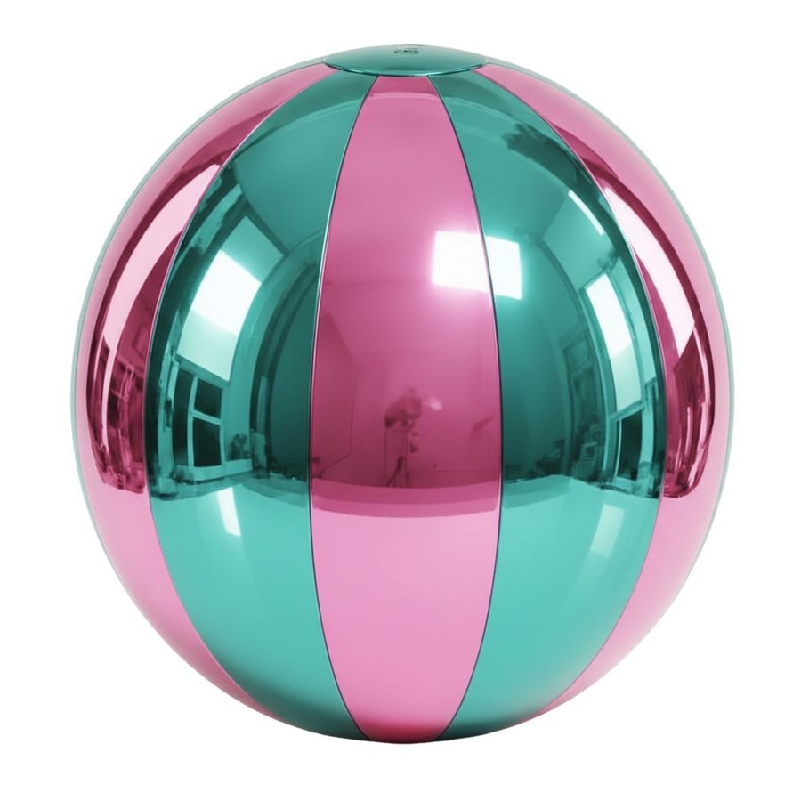 Big Shiny Beach Balls — Bubble Pink 50 / Teal 46