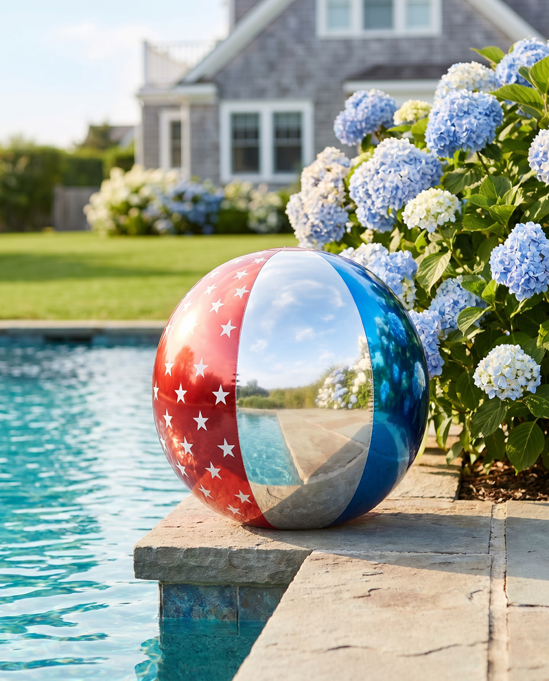 "Red, White & Shine" Beach Ball