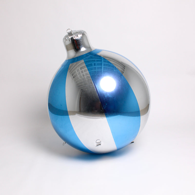 New! Big Striped Ornament - Choose Color & Size — Sky Blue / Silver