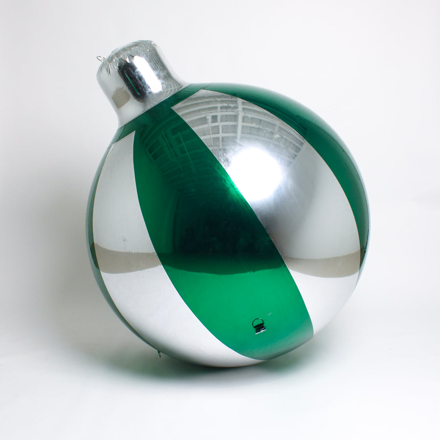 New! Big Striped Ornament - Choose Color & Size — Dark Green / Silver