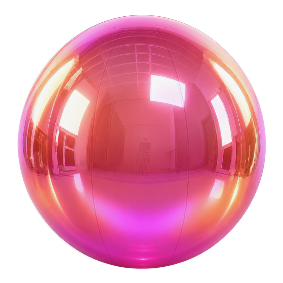 Big Shiny Ball — Pink - Iridescent - 22a