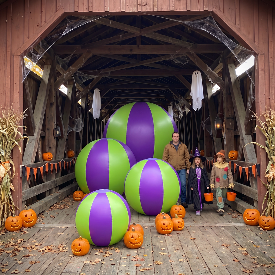 Spooky Matte Ball — Purple / Lime Green