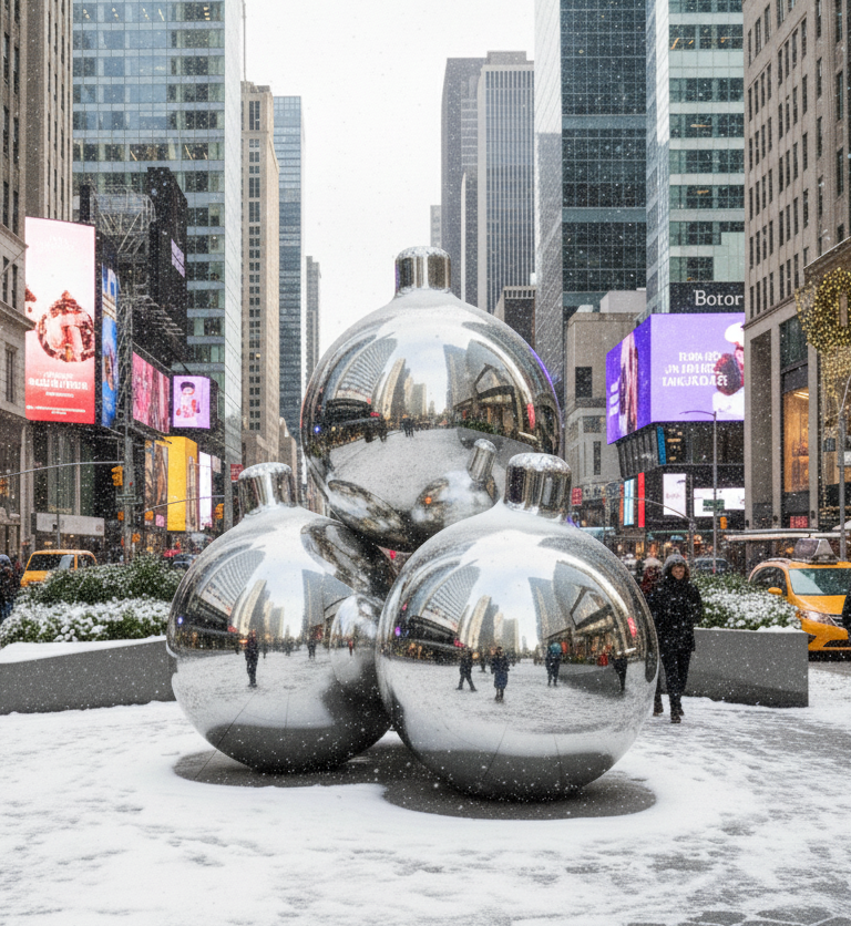 8ft -Shiny Ornament Pyramid: Set of 4