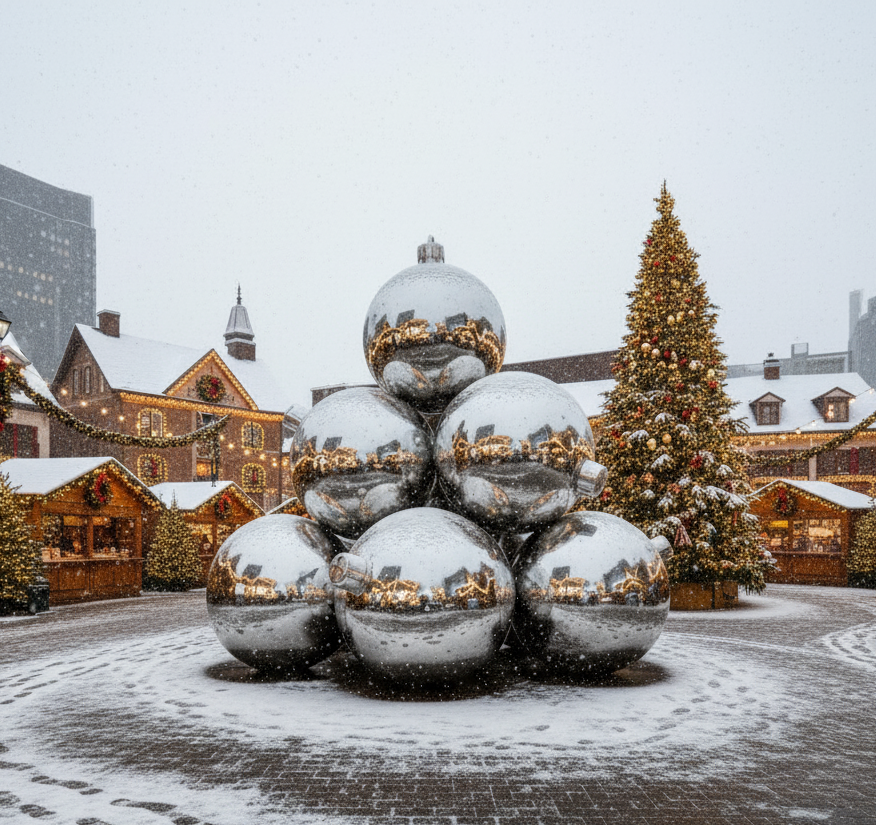 12ft Shiny Ornament Pyramid: Set of 10