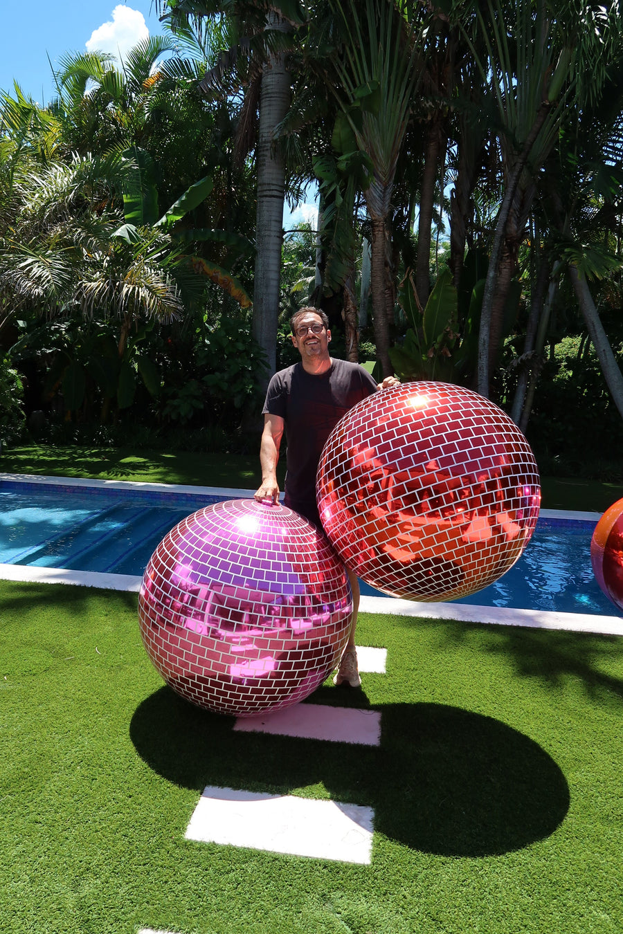Inflatable Disco Ball Bundle - Multiple Colors Available — Pink