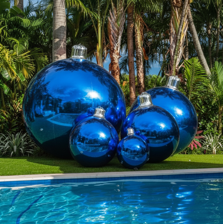 Big Shiny Ornament - Choose Color & Size — Blue