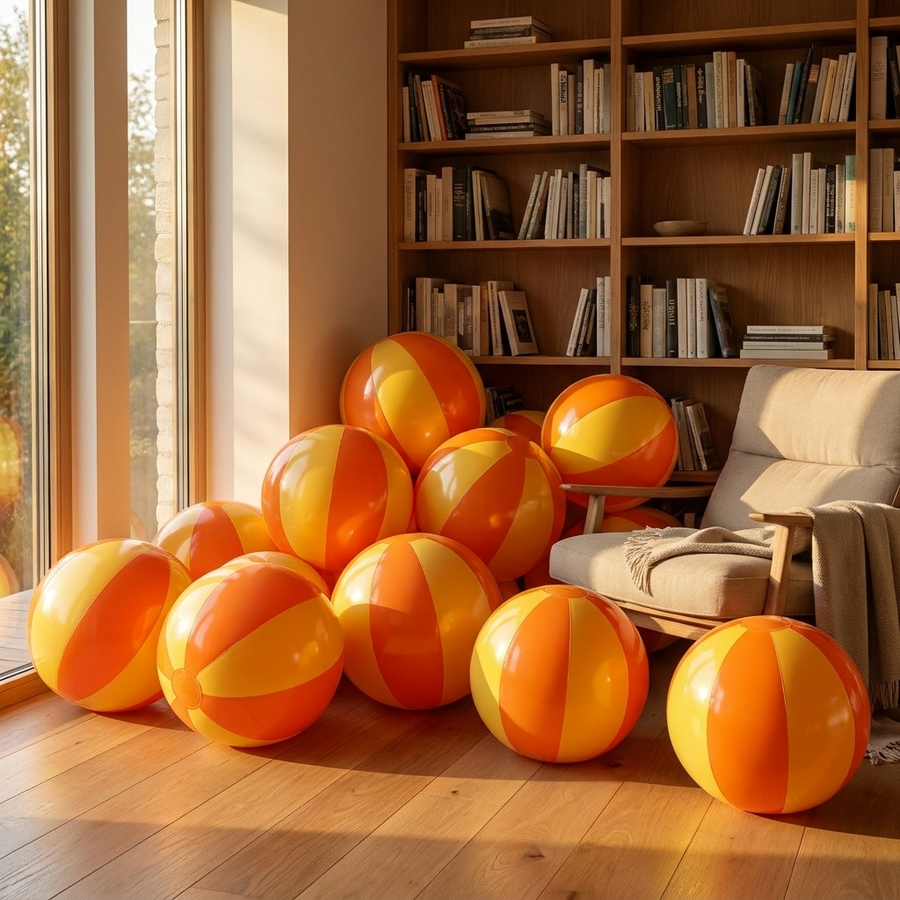 Big Glossy Beach Balls — Golden Hour