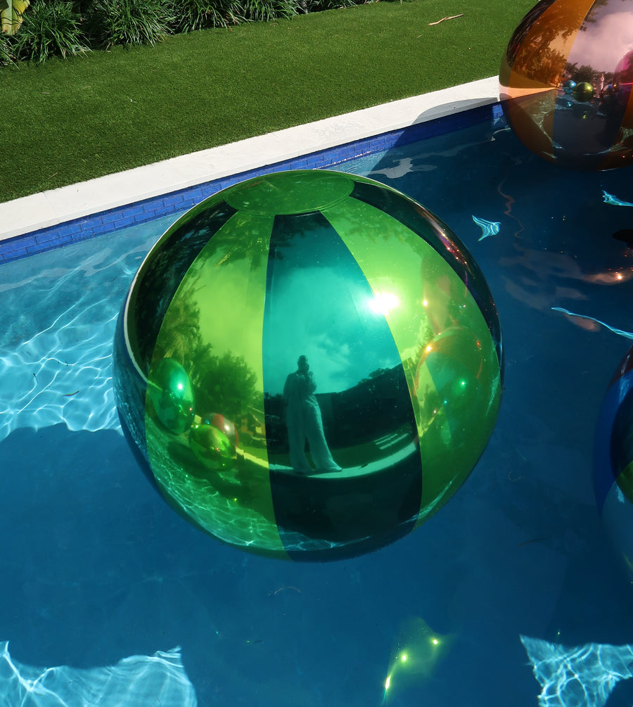 Big Shiny Beach Balls — Dark Green 56 / Light Green 36