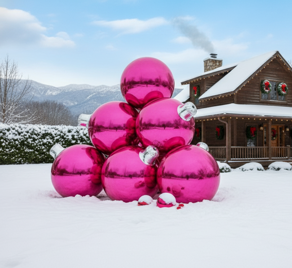 Shiny Ornament Pyramid: Set of 10  –  Multiple Colors & Sizes