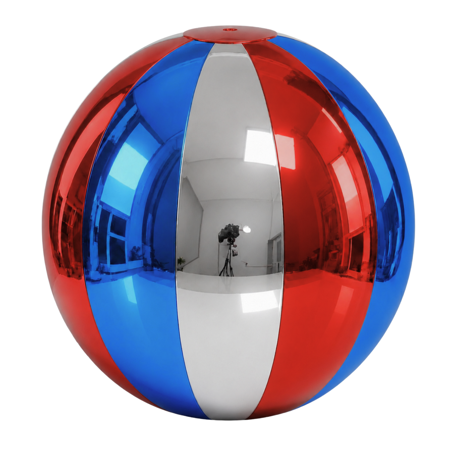 Big Shiny Beach Balls — Red 34 / Royal Blue 35 / Silver Chrome